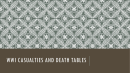 WWI Casualties and Death Tables