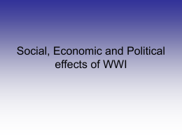Social, Economic and Political effects of WWI