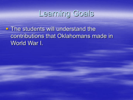 Oklahomans and WWI