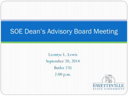 SOE Dean’s Advisory Board Meeting
