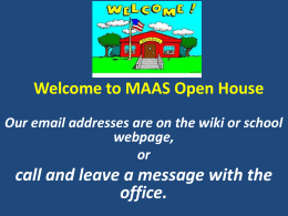 Welcome to MAAS Open House - Jefferson Parish Public Schools