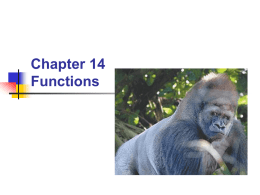 Chapter 13 – Functions