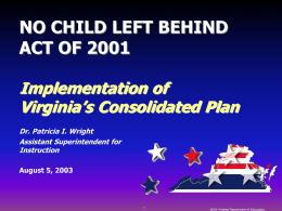 Virginia's Implementation of the No Child Left Behind Act