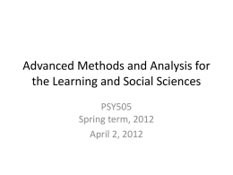 Research Methods for the Learning Sciences