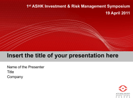 PowerPoint Template - Actuarial Society of Hong Kong