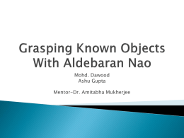 Grasping Known Objects With Aldebaran Nao