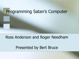 Programming Satan’s Computer