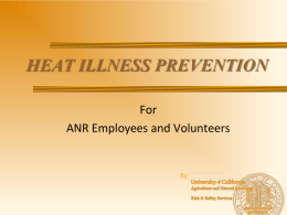 HEAT ILLNESS PREVENTION - Environmental Health & Safety