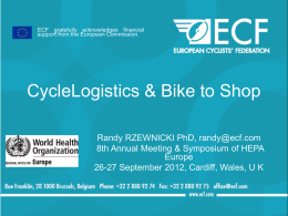 TITLE OF THE PRESENTATION - European Cyclists' Federation