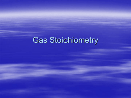 Gas Stoichiometry - Derry Area School District