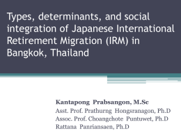 Types, determinants, and social integration of Japanese