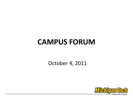 CAMPUS FORUM - Michigan Technological University