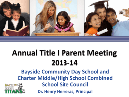 Annual Title I Parent Meeting 2011