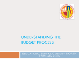 Budget Development Process for Categorical Programs