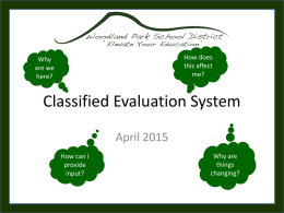 Classified Evaluation System - Woodland Park Middle School