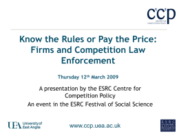 Know the Rules or Pay the Price: Firms and Competition Law