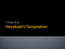 Hezekiah’s Temptation - First Baptist Church