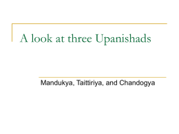 A look at three Upanishads - Department of Mathematics and