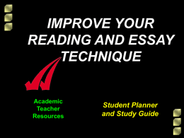 Essay Writing and Reading Strategies