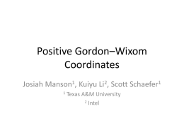 Positive Gordon–Wixom coordinates