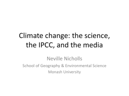 Climate change, the IPCC, and the media