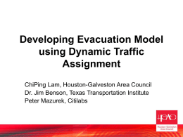 Develop Traffic Model for Hurricane Evacuation