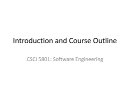 Introduction and Course Outline