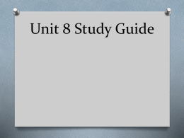 Unit 8 Study Guide - Mrs. Griffin's 7th Grade Social