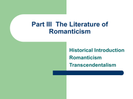 Part III The Literature of Romanticism