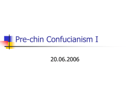 Pre-chin Confucianism