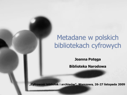 Metadane w polskich bibliotekach cyfrowych