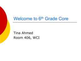 Welcome to 6th Grade Core