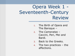 Opera 1 - Seventeenth Century Review