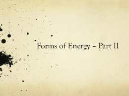 Energy – Part II