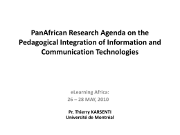 The PanAfrican Research Agenda on the Pedagogical