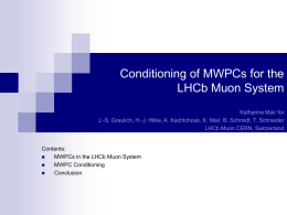 Conditioning of MWPCs for the LHCb Muon System