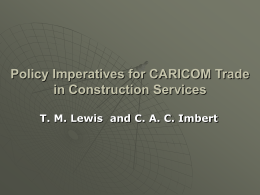Policy Imperatives for CARICOM Trade in Construction