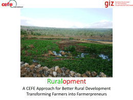 Ruralopment A CEFE Approach for Better Rural Development