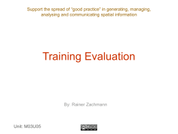 Presentation - Training Evaluation