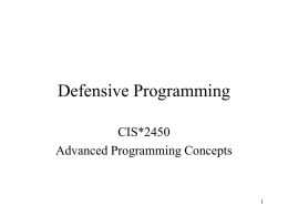 Defensive Programming