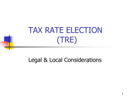 TAX RATE ELECTION (TRE)