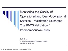 Monitoring the Quality of Operational and Semi