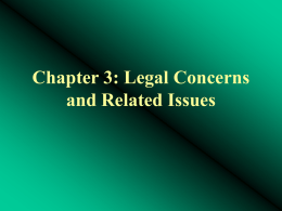 Legal Concerns and Related Issues