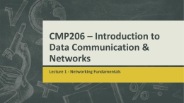 CMP206 – Introduction to Data Communication & Networks