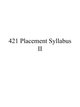 421 Placement Syllabus II - University of Illinois at
