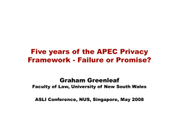 Assessing the APEC Privacy Framework