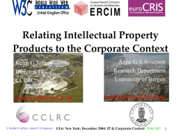 Relating Intellectual Property Products to the Corporate