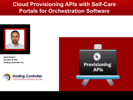 Cloud Provisioning APIs with Self