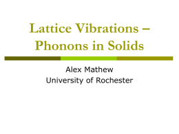 Lattice-Vibrations – Phonons in Solid State