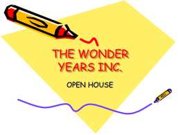 The Wonder Years Inc. Preschool PowerPoint Presentation